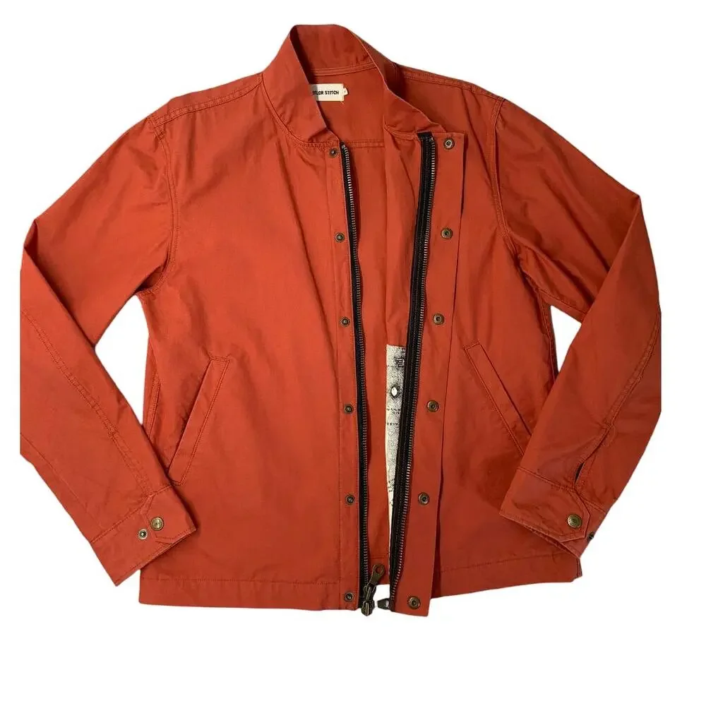 Taylor Stitch Cotton Bomber Jacket Size 40 Rust Orange Americana Heritage